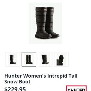 Hunter Women's Black Intrepid Tall Snow Boot sz 8 woman NEW IN BOX !!!